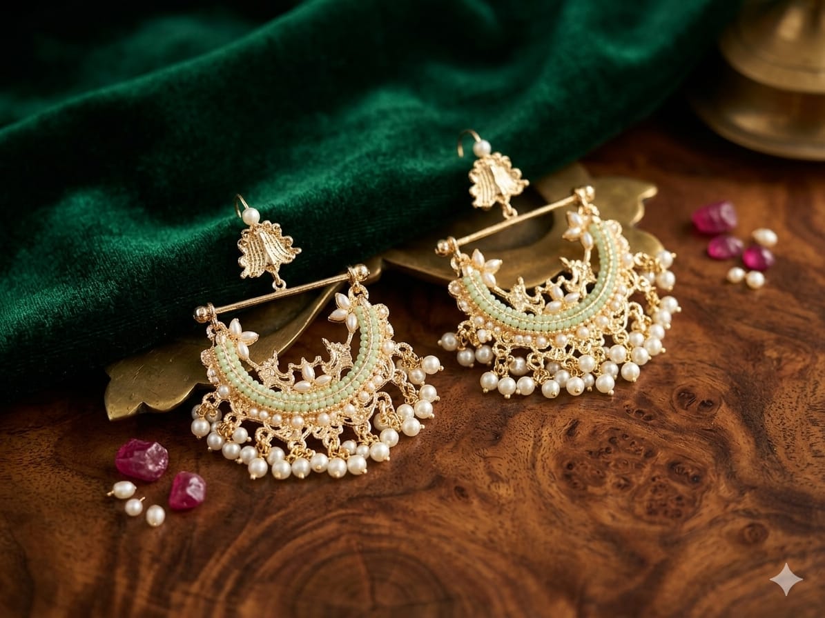 Royal Pearl Beaded Manjoos Earrings
