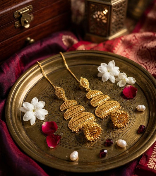 Luxury Gold-Plated Long Jhumka Earrings