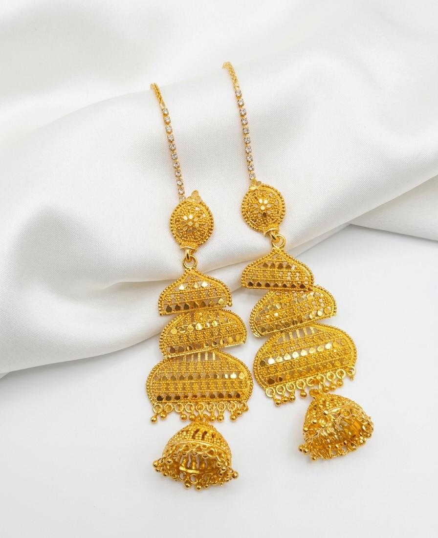 Luxury Gold-Plated Long Jhumka Earrings