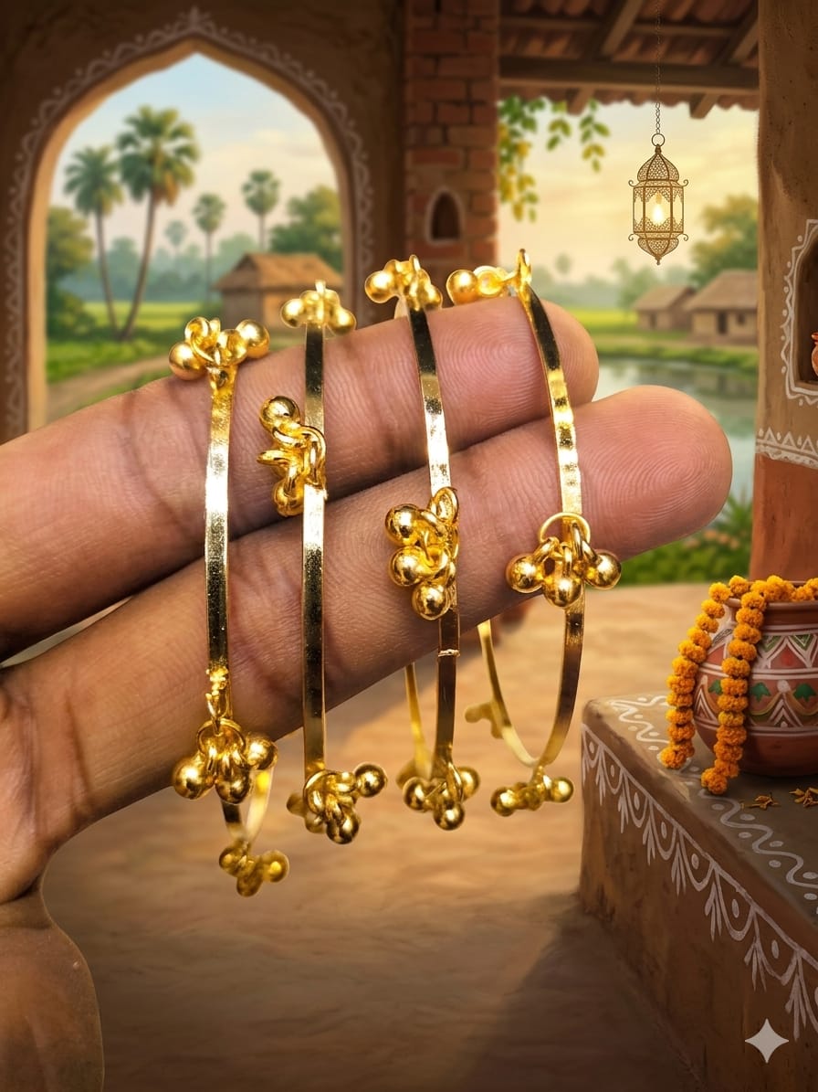 Kashmiri 4-Piece Gajra Bangles Set