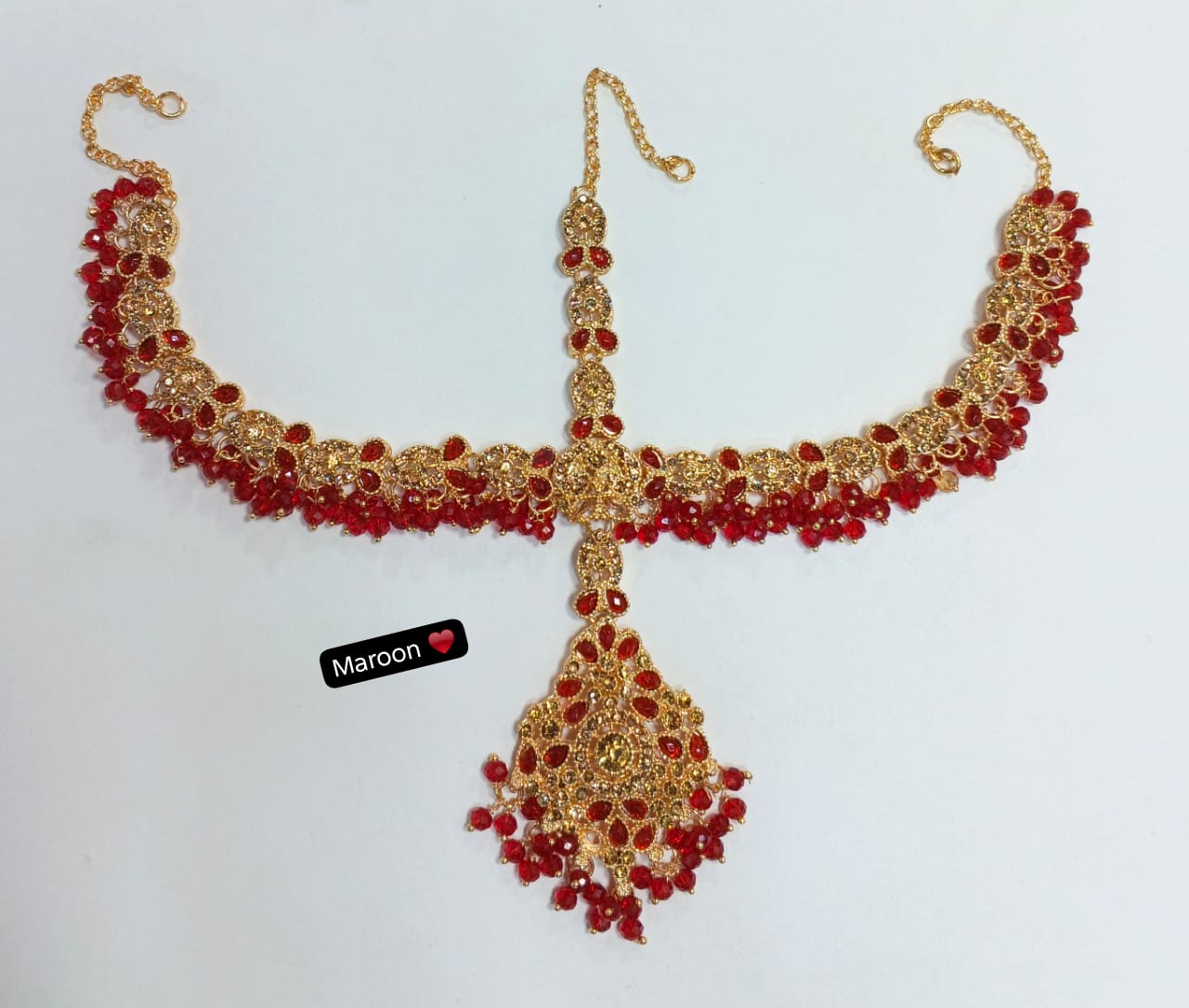Premium Full Zircon Shish Patti  (Head Jewelry)& Matha Patti (Forehead Jewelry)