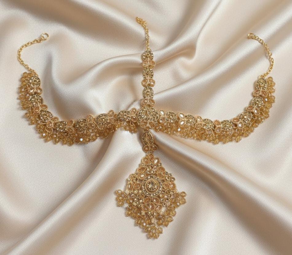 Premium Full Zircon Shish Patti  (Head Jewelry)& Matha Patti (Forehead Jewelry)