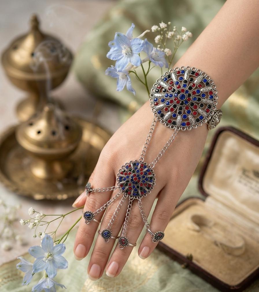 Vintage Afghani Five-Finger Hand Harness Bracelet