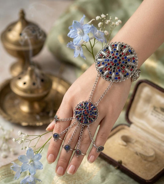 Vintage Afghani Five-Finger Hand Harness Bracelet