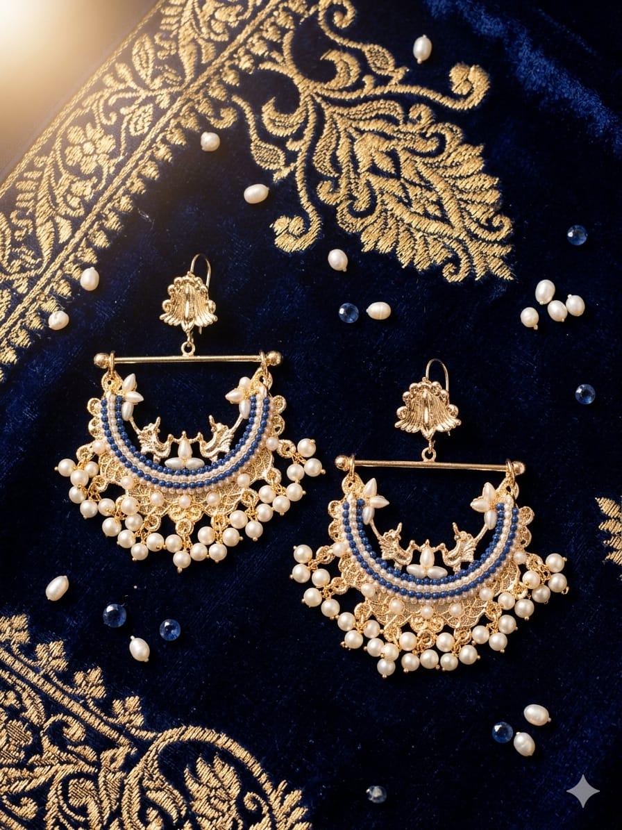 Royal Pearl Beaded Manjoos Earrings