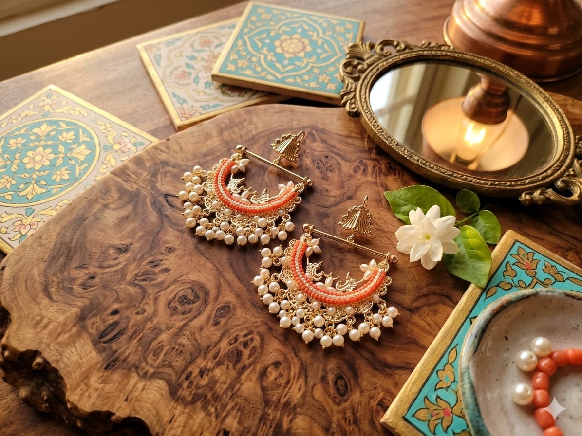Royal Pearl Beaded Manjoos Earrings