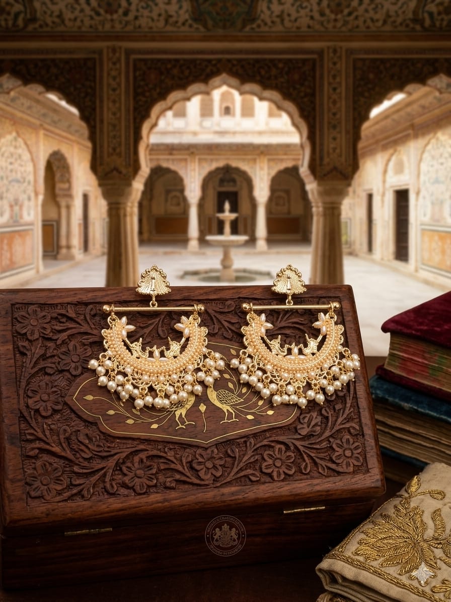 Royal Pearl Beaded Manjoos Earrings
