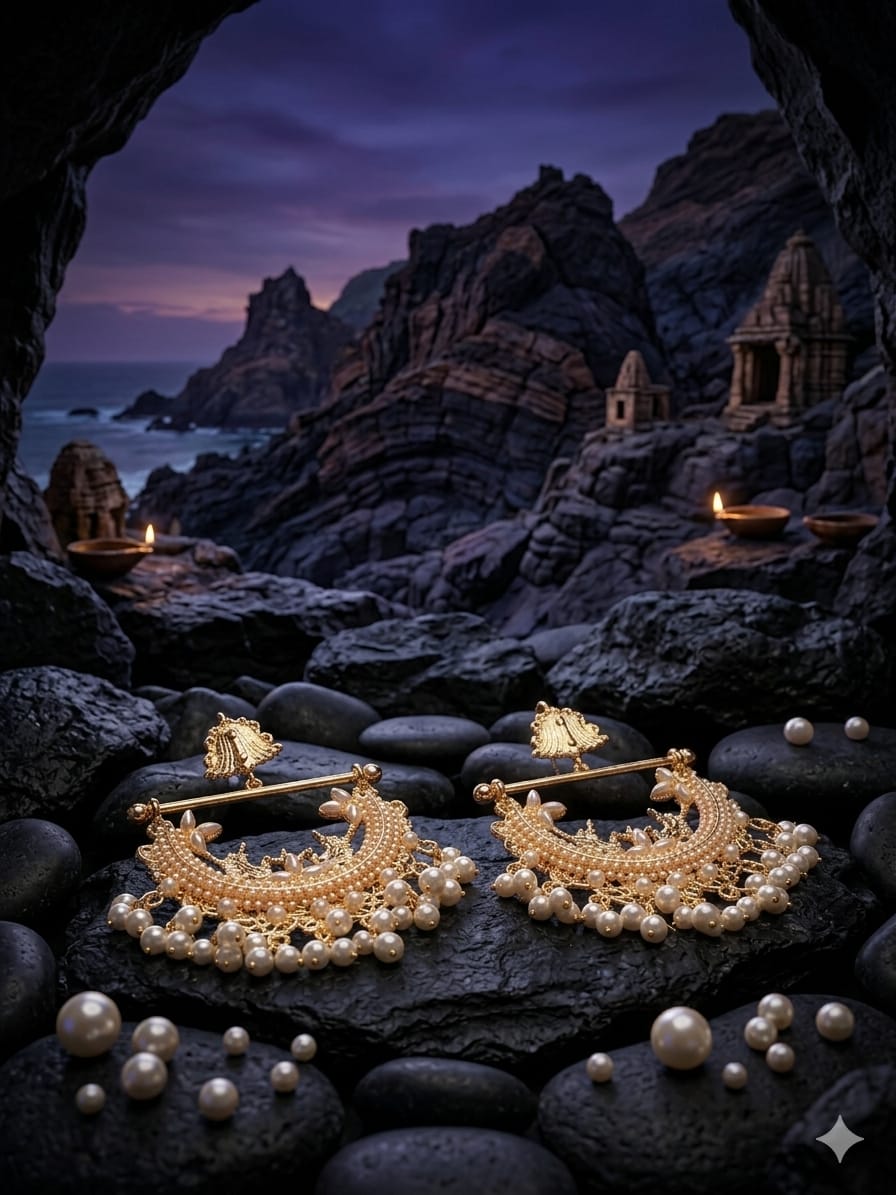 Royal Pearl Beaded Manjoos Earrings