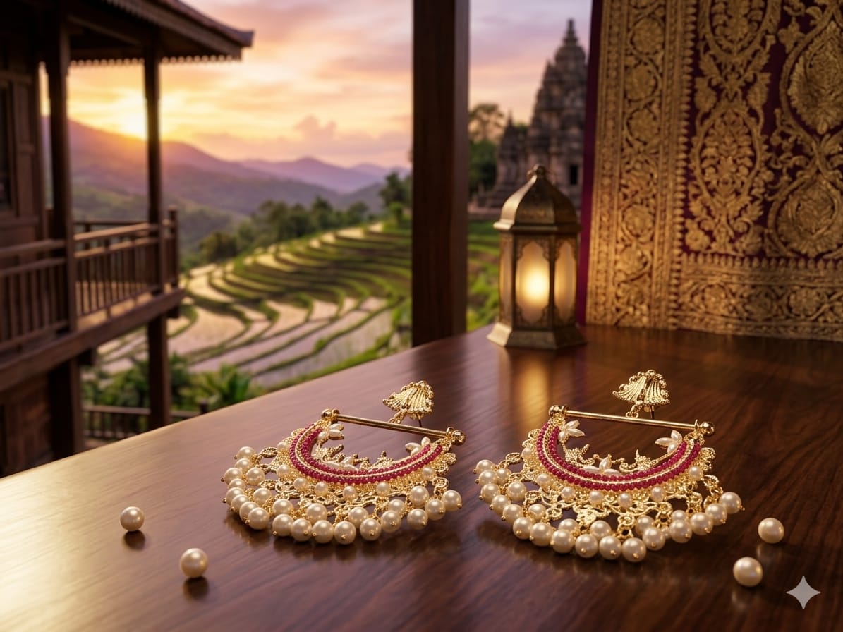 Royal Pearl Beaded Manjoos Earrings