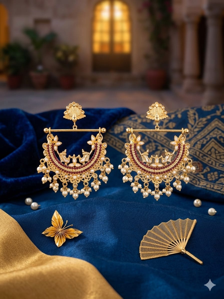 Royal Pearl Beaded Manjoos Earrings