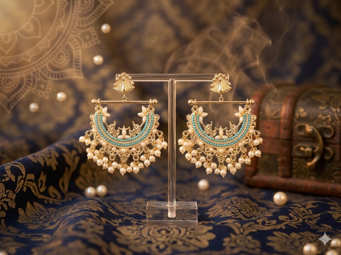 Royal Pearl Beaded Manjoos Earrings