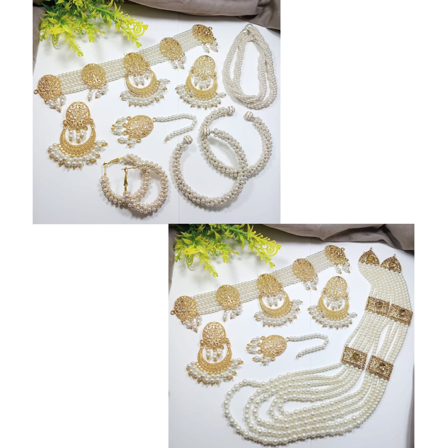 Premium Gold-Plated Kundan Mala Set with Elegant Pearls