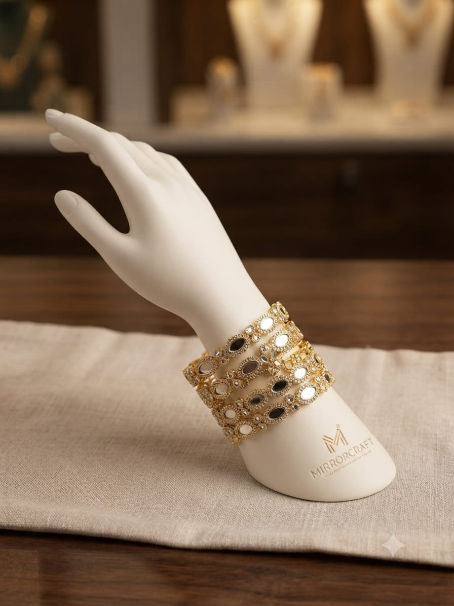 Indian Mirror Work 4-Piece Designer Bangles Set