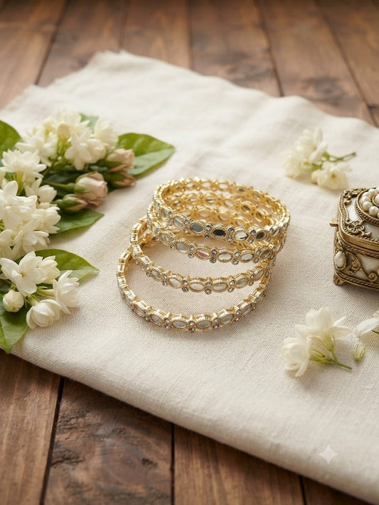 Indian Mirror Work 4-Piece Designer Bangles Set